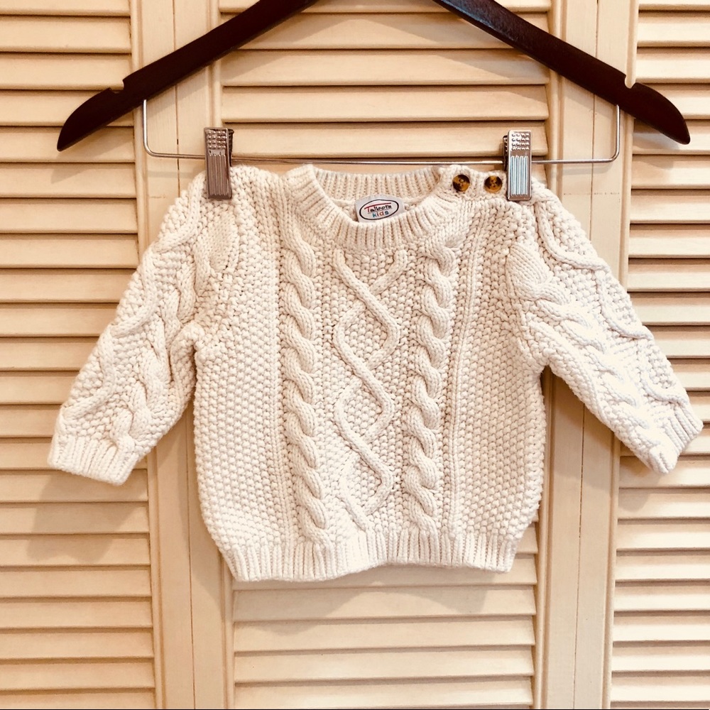 Talbots cream/white cable sweater